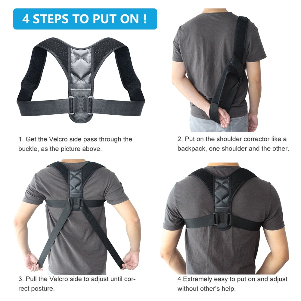 Adjustable Back Posture Corrector Clavicle Spine Back Shoulder Lumbar Brace Support Belt Posture Correction Prevents Slouching - V.I.P Digital Presence