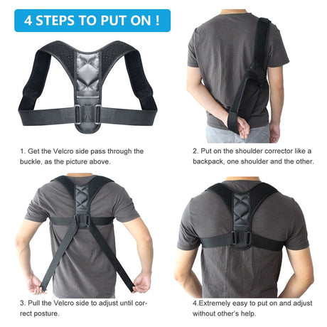 Adjustable Back Posture Corrector Clavicle Spine Back Shoulder Lumbar Brace Support Belt Posture Correction Prevents Slouching - V.I.P Digital Presence