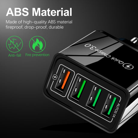 4USB mobile phone charger, multi port USB charging head charger - V.I.P Digital Presence