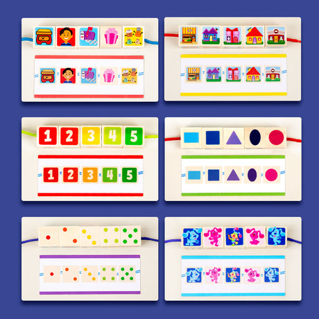 Children's Large Particle Bead Thread Rope Building Blocks Digital Shape Color Focus Training Early Education Puzzle Toys - V.I.P Digital Presence