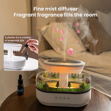 Raindrop - style aroma humidifier with lights, white noise, and essential oil diffusion for home. - V.I.P Digital Presence