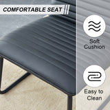Black minimalist armless sofa chair with PU backrest paired with black metal legs