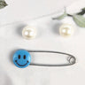 Imperdibles para bebés y niños, con forma de emoticono, de plástico, tamaño mediano, aproximadamente 40, tamaño grande, aproximadamente 55 mm. 