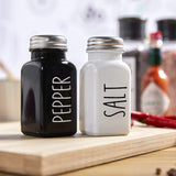 Black and white seasoning jar pepper salt bottle seasoning box square glass - V.I.P Digital Presence