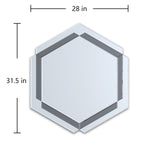 28 x 31.5 inches Wall-Mounted Silver Decorative Round Wall Mirror for Home, Living Room, Bedroom, Entryway - V.I.P Digital Presence