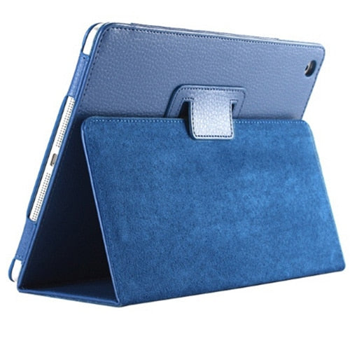 Funda con tapa automática para iPad 2, 3 y 4 de Apple, de piel sintética tipo lichi, con soporte inteligente y función atril.
