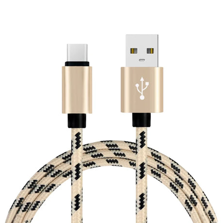 1M Grid Braided Cotton Fast USB Type C USB Data Charger Charging Cable - V.I.P Digital Presence