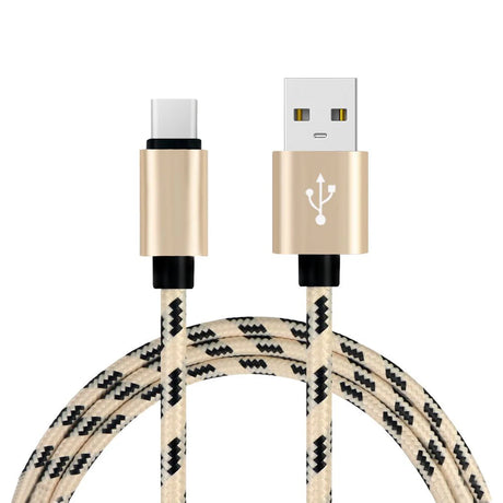 1M Grid Braided Cotton Fast USB Type C USB Data Charger Charging Cable - V.I.P Digital Presence
