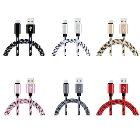 1M Grid Braided Cotton Fast USB Type C USB Data Charger Charging Cable - V.I.P Digital Presence