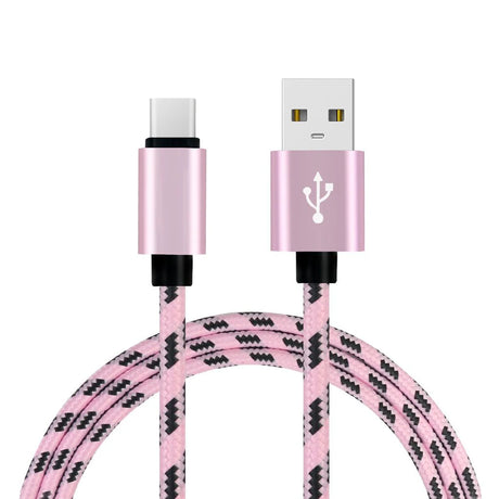 1M Grid Braided Cotton Fast USB Type C USB Data Charger Charging Cable - V.I.P Digital Presence