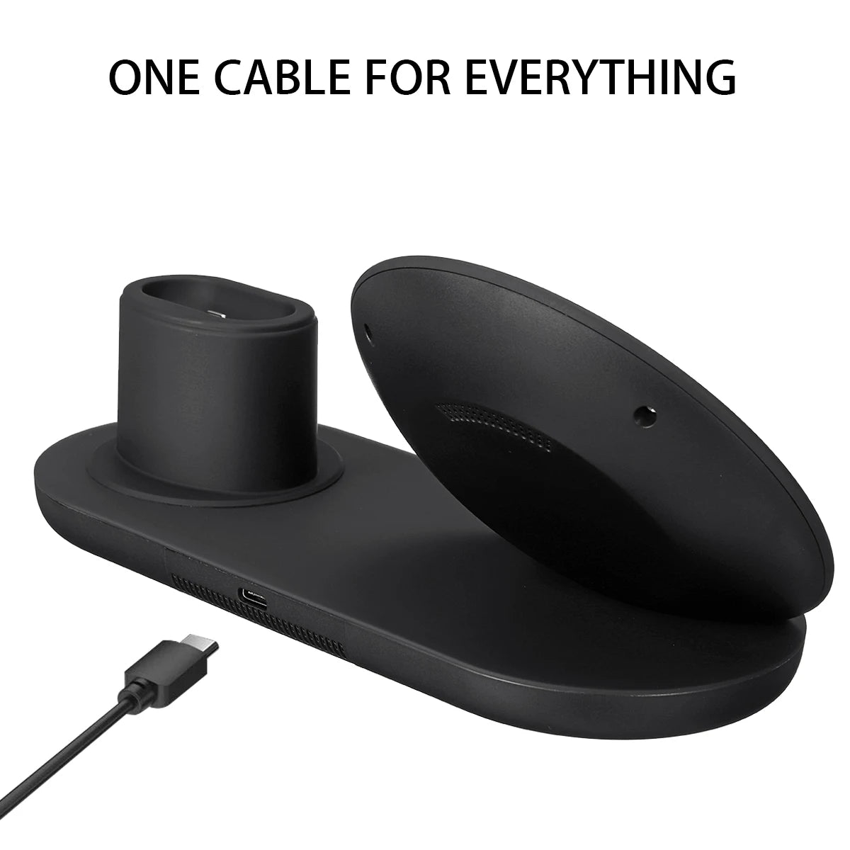Estación de carga inalámbrica Qi 3 en 1 de 10 W, carga rápida para Apple Watch 1, 2, 3 y 4, iPhone XR, XS Max, Samsung S9 y AirPods.