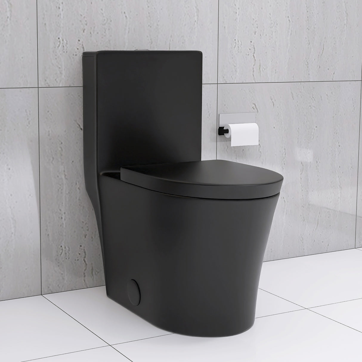 Matte Black Elongated One Piece Toilet Dual Flush 1.1/1.6 GPF Water Saving Map 1000g,Matte Black - V.I.P Digital Presence