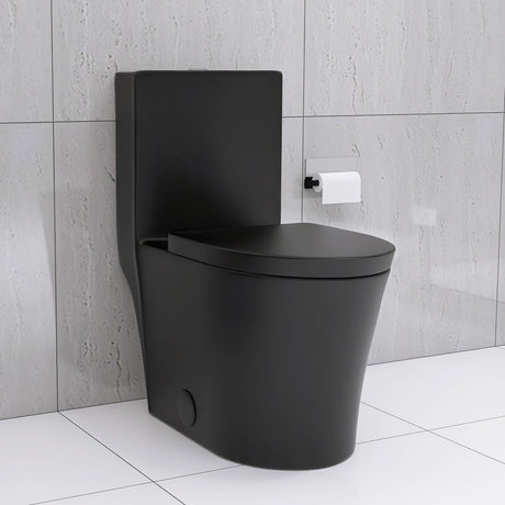 Matte Black Elongated One Piece Toilet Dual Flush 1.1/1.6 GPF Water Saving Map 1000g,Matte Black - V.I.P Digital Presence