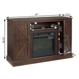 Farmhouse Classic Media TV Stand Antique Entertainment Console for TV up to 50" with 18" Electric Fireplace Insert