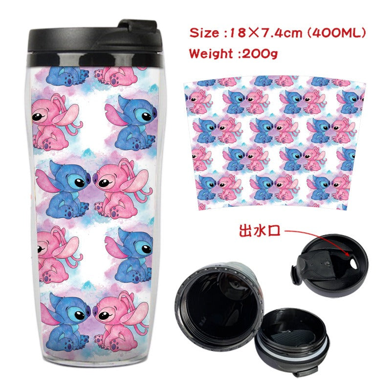 Stitch Stitch animation peripheral double-layer insulated plastic cup two-dimensional cartoon tea cup cold water kettle water cup - V.I.P Digital Presence