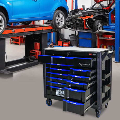 12-Layer Drawer Multi-Purpose Tool Car, With Wheels, Iron Top - V.I.P Digital Presence