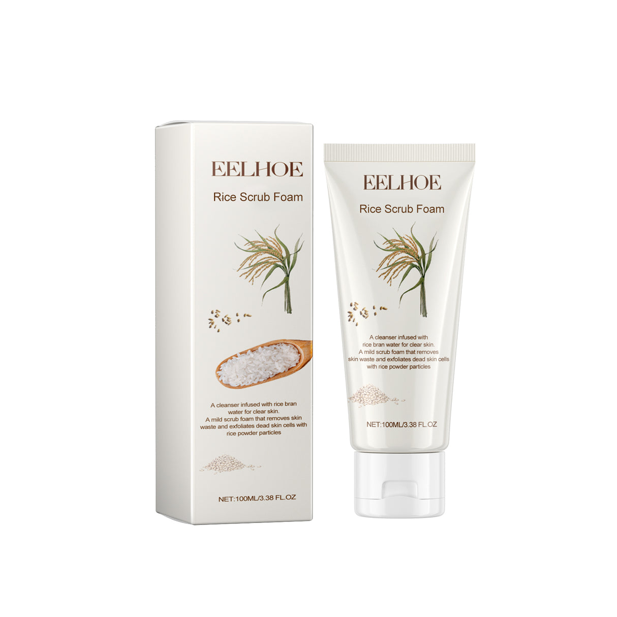Rice Scrub Foam, Deeply Clean Firming Pores Repair Facial Dull Skin Shine White Face - V.I.P Digital Presence