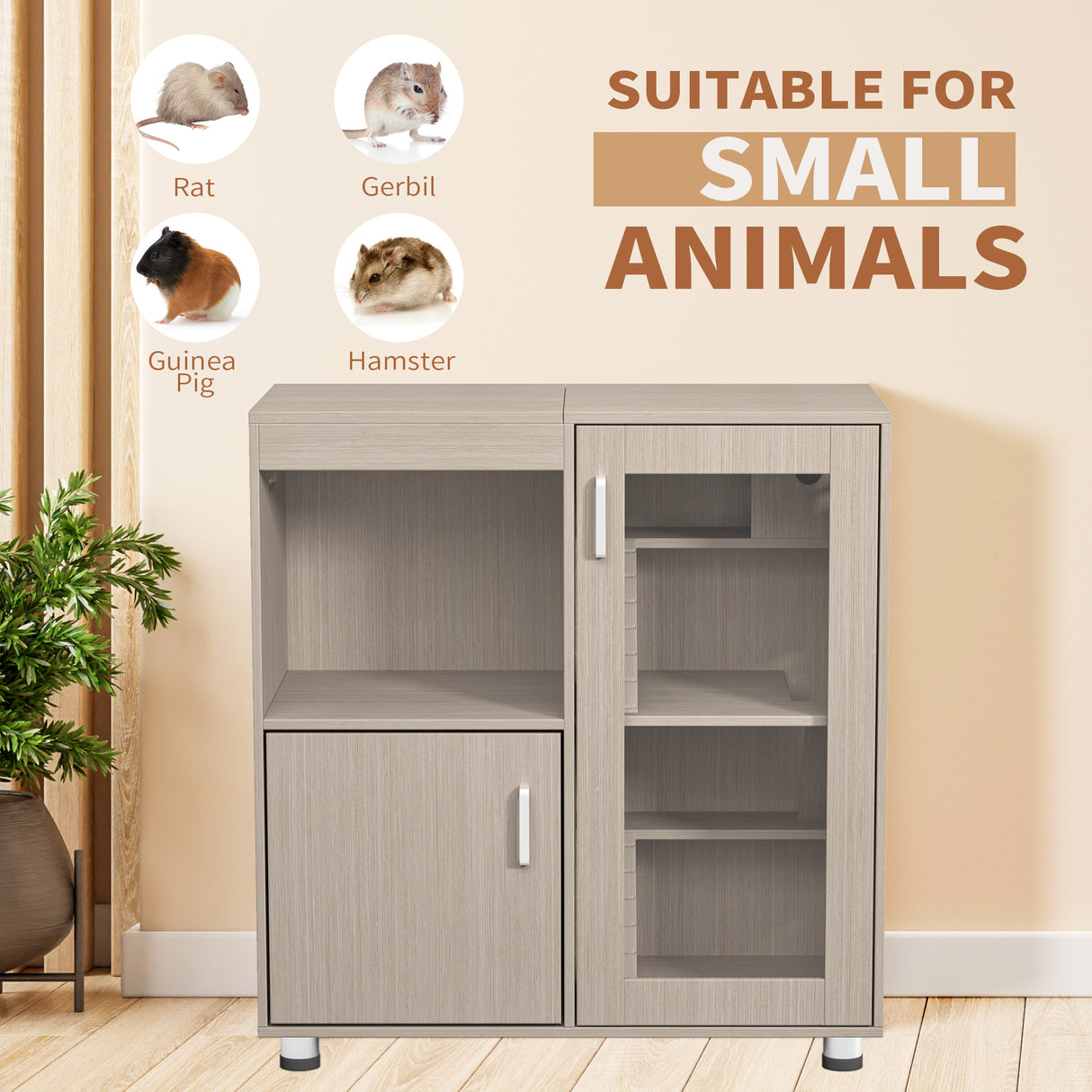 Guinea pig cage, 4 layers of hamster cage wood, with storage cabinet, mouse cage, openable top, acrylic window ，X-Large - V.I.P Digital Presence