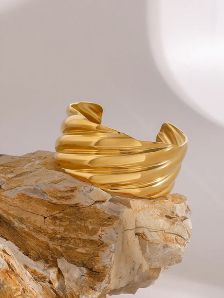 18K Gold-Plated Stainless Steel Open Ring - V.I.P Digital Presence