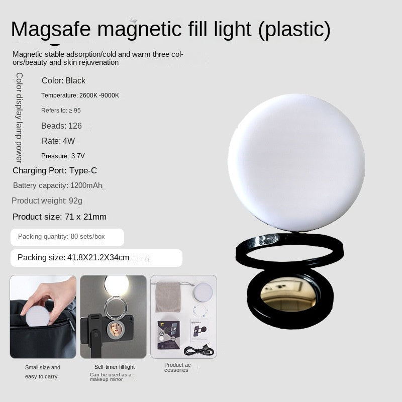 New YSH-126 LED Magnetic Phone Fill Light Photography Lamp Desktop Video Conference Live Pocket Light Mirror - V.I.P Digital Presence