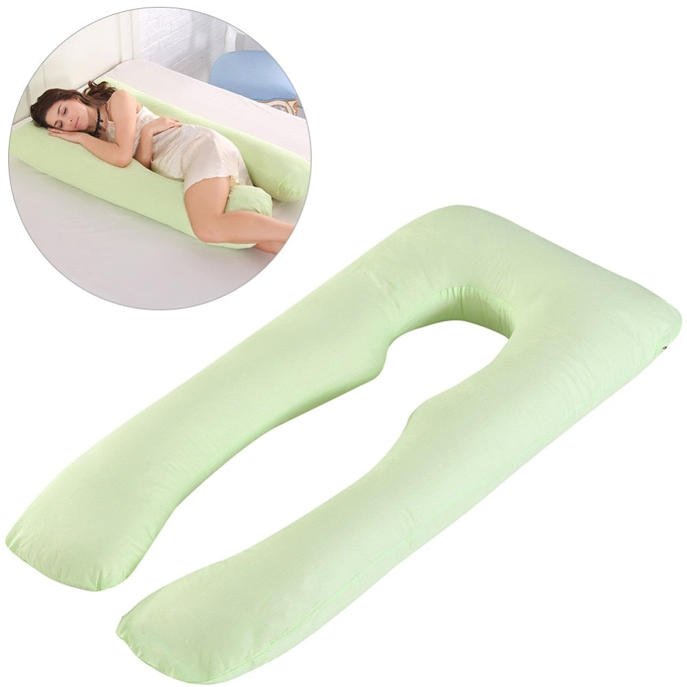 Almohada de embarazo, ropa de cama, almohada de cuerpo entero para embarazadas, cómoda almohada en forma de U, almohadas largas de apoyo para dormir de lado