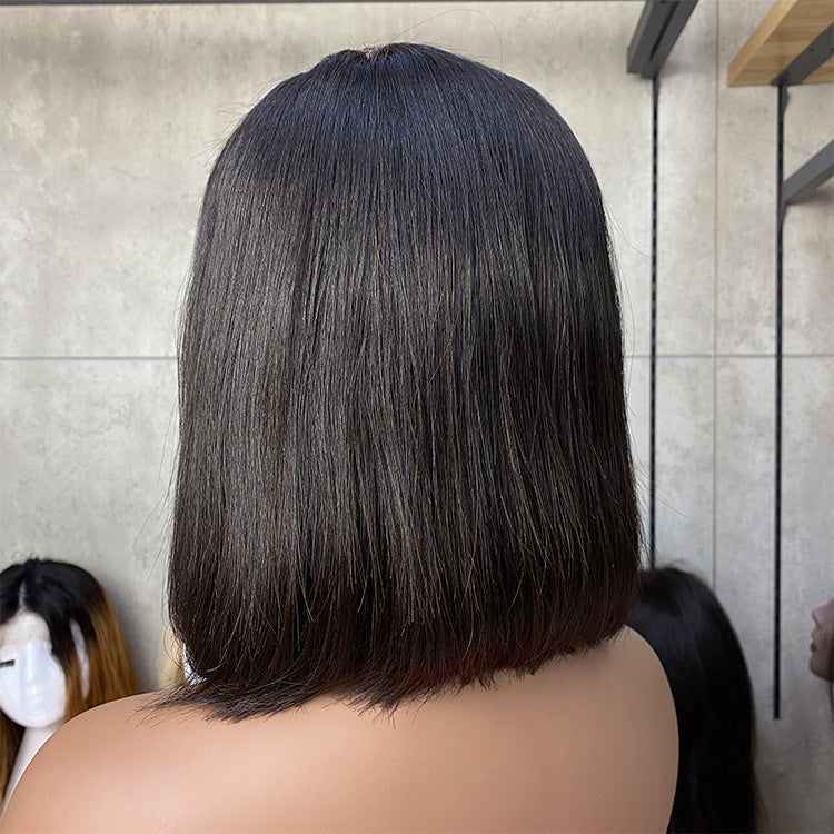 Wig Chemical Fiber High Temperature Silk Front Lace Wig Headgear Human Hair Wigs For Black Women Middle Part BOB - V.I.P Digital Presence