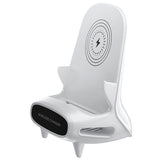 Mini silla portátil Epsilon, cargador inalámbrico de escritorio, soporte para teléfono móvil, cargador inalámbrico de 10 W, carga rápida con soporte para altavoz