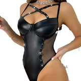 Sexy lingerie, sexy camisole, patent leather fishing net, hollowed out see through lingerie - V.I.P Digital Presence