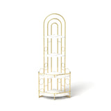 Gold 4-Tier Corner Bookshelf, Modern Style, Plant Stand with Metal Frame - V.I.P Digital Presence