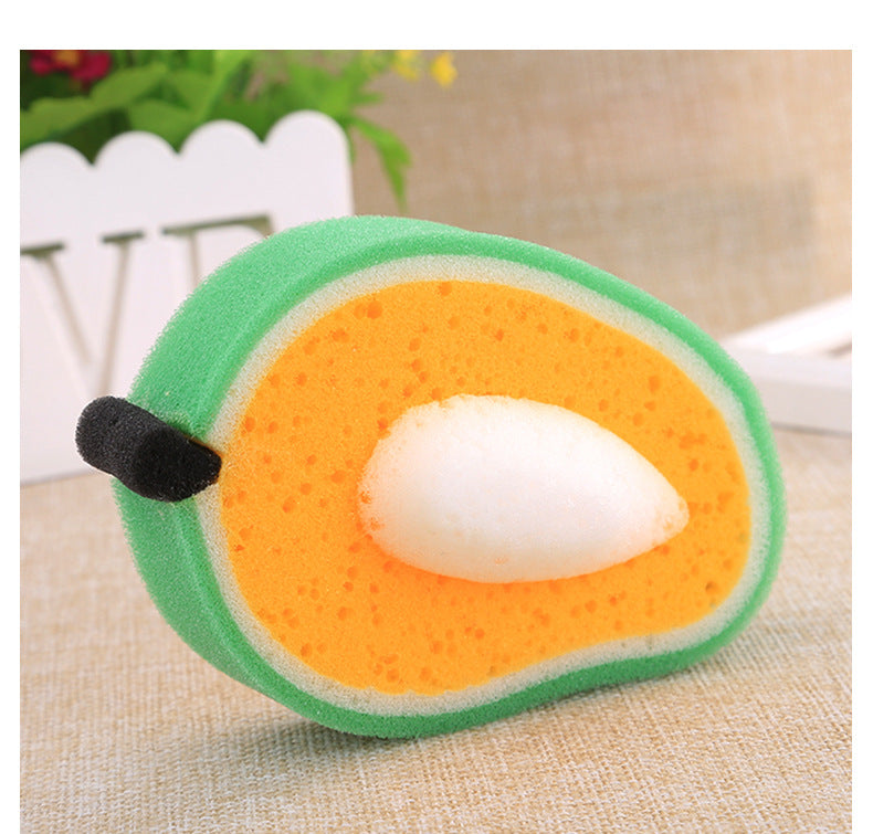 Fruit Sponge Dish Washing Brush Non-Stick Oil Kitchen Compressed Sponge Wipe Printing Household Brush Bowl Bath Absorbent Cotton - V.I.P Digital Presence