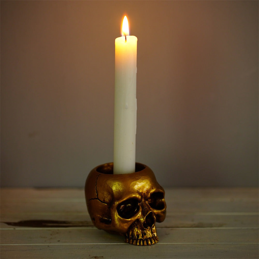 Small Golden Skull Decoration Desktop Small Storage succulent basin tabletop candle holder - V.I.P Digital Presence