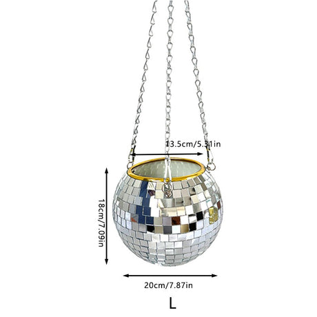 Hanging mirror shaped plastic flower pots gardening baskets disco flower pots - V.I.P Digital Presence