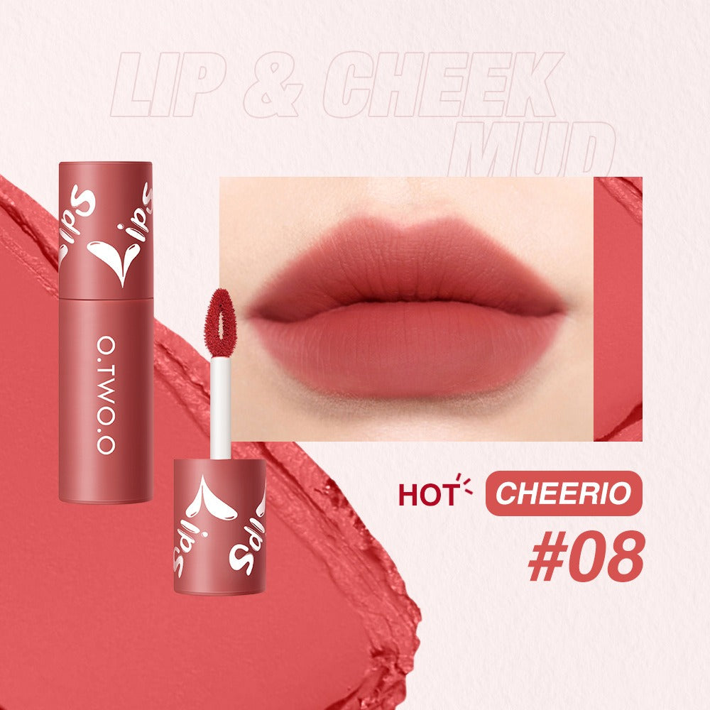 O. TWO. O Lip Clay Matte Face Lip And Cheek Dual-Use Powder Blusher Lipstick Air Lip Glaze Does Not Stick To Cup Lip Color 9144 - V.I.P Digital Presence