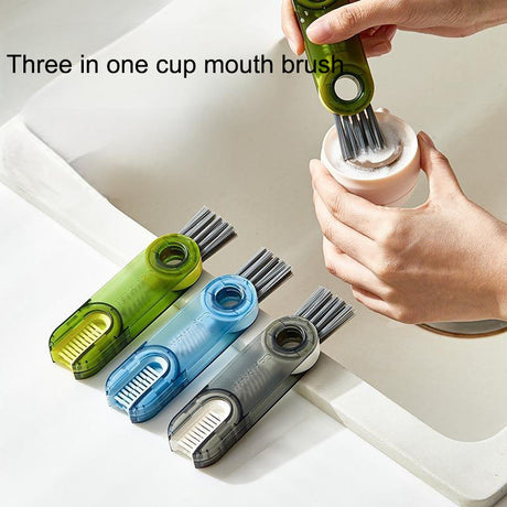 Vacuum cup brush cleaning cup, water cup mouth, milk bottle, multifunctional cleaning cup lid, tea cup, three in one gap brush t - V.I.P Digital Presence