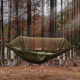 Hamaca con mosquitera de apertura rápida y automática para acampar al aire libre, hamaca con mosquitera de nailon antivuelco