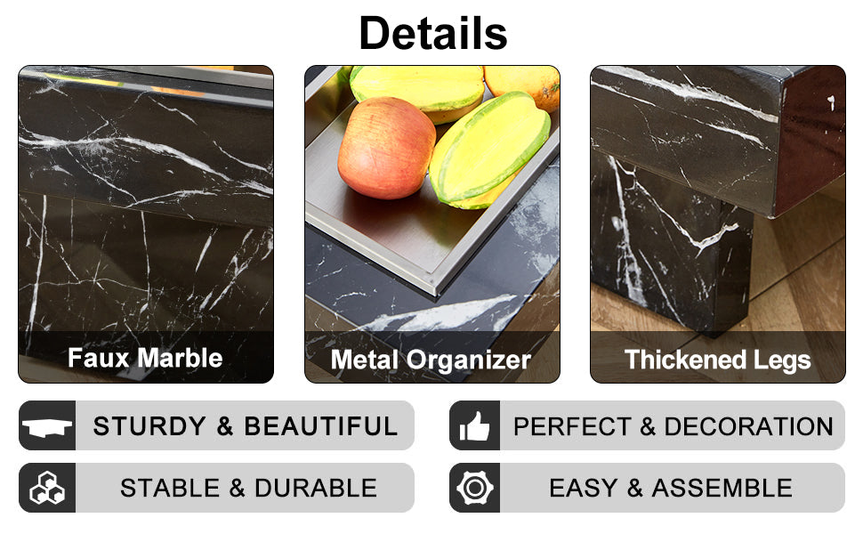 A modern and practical coffee table made of MDF material with black patterns - V.I.P Digital Presence