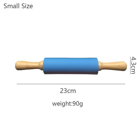 Wooden Handle Silicone Rolling Pin Rolling Pin Roller Flour Pin Small Medium And Large Household Baking Tools And Kitchenware - V.I.P Digital Presence