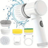 New Electric Spin Scrubber,Bathroom Cleaning Brush Power Scrubber with 5 Replaceable Brush Heads, 5 in 1 Electric Cleaning Brush - V.I.P Digital Presence