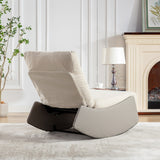 Modern rocking chair recliner, comfortable cushioned recliner with footstool, gray - V.I.P Digital Presence