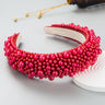 Hair Hoop Baroque Sponge Pearl Hair Accessories Women's Handmade Beaded Multicolor European and American Broad-brimmed Headband - V.I.P Digital Presence
