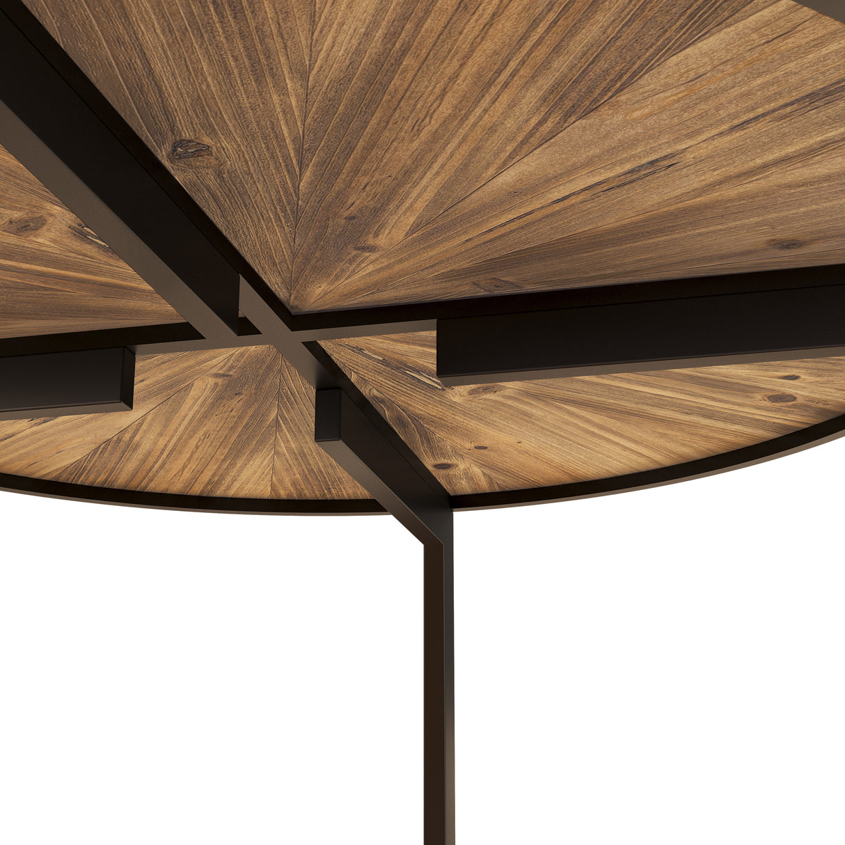 31.5 "Round Coffee Table Stand Wooden Double Layer Coffee Table with Open Storage Space and Metal Table Legs