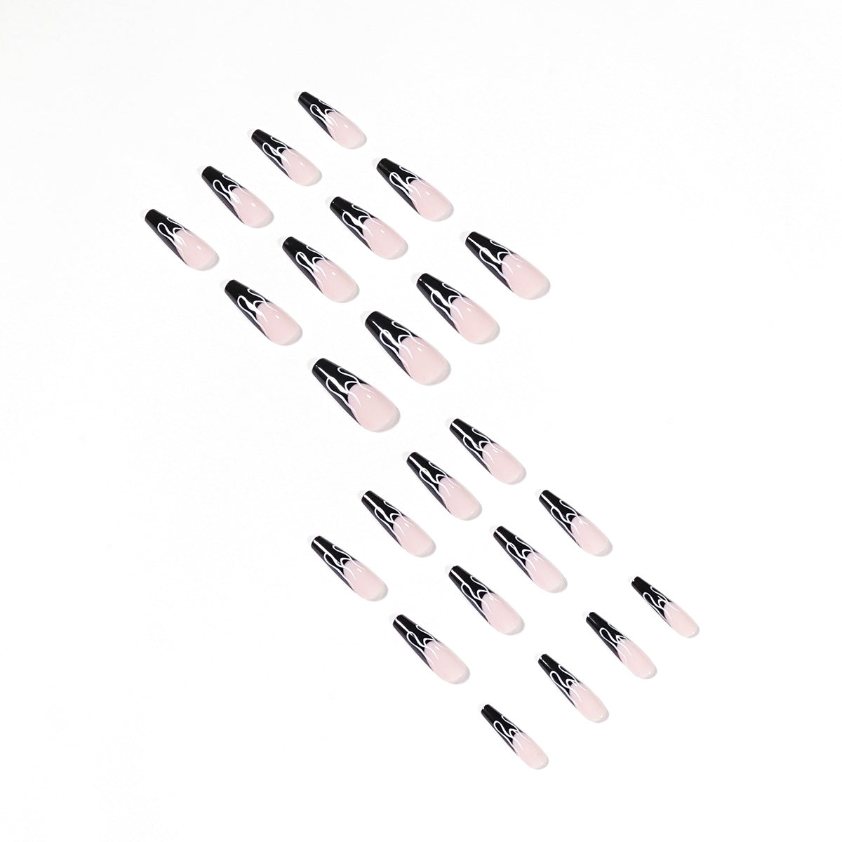 Black French Flame Wear Nail Finished False Nail Nail Patch Nail Patch Fake Nail - V.I.P Digital Presence