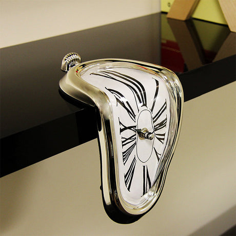 Twisted Corner Clock by Creative Home Decor: A Melting Clock with Roman Numerals, a Retro Time - Warp Wall Clock - V.I.P Digital Presence