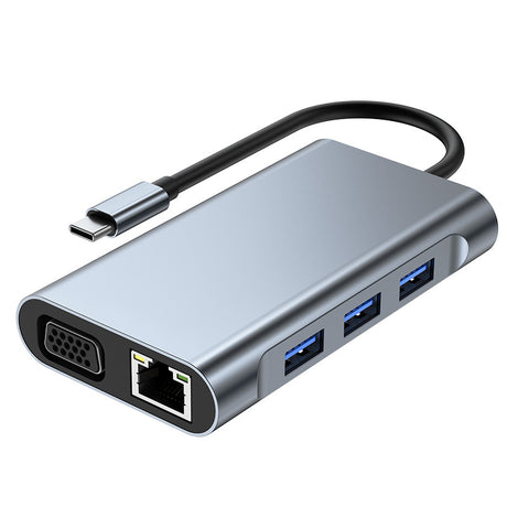 Cross border 8-in-1 docking station network card MST multi screen display suitable for Apple Huawei computer type-c docking station - V.I.P Digital Presence