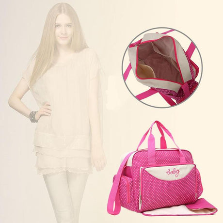 5pcs/Set Mother Mummy Diaper Bag Set Maternity Suit Large Handbag Nappy Diaper Bag Stroller Food Bag Baby Bottle Holder Bag Sets - V.I.P Digital Presence