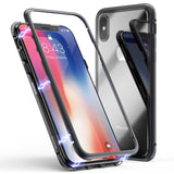 Double sided  Magnetic Case for iPhone X Clear Tempered Glass Magnet Adsorption Case - V.I.P Digital Presence