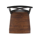 Roshan Farmhouse Acacia Wood Dining Chairs, Black / Walnut (Set of 2) - V.I.P Digital Presence