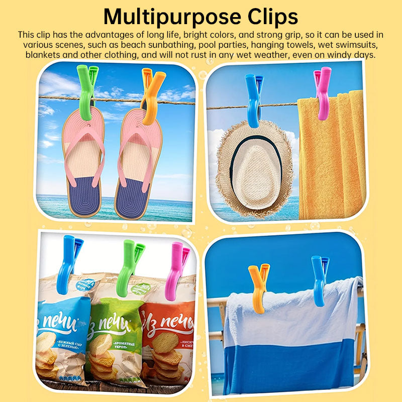 Pinzas para toallas de playa de 4/8 piezas: para sillas de playa, piscinas y cruceros. Resistentes y duraderas, también funcionan como pinzas para la ropa.