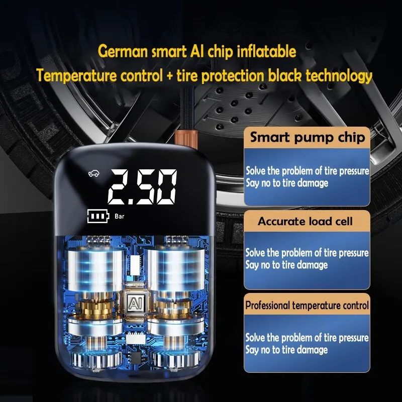 Car mounted wireless inflation pump car mini inflation pump household car dual-use high-pressure air pump - V.I.P Digital Presence