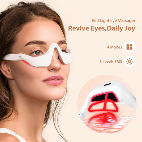 Microcurrent Massaging Eye Beauty Device with EMS and Red Light for Eye Massage and Dark Circle Reduction - V.I.P Digital Presence